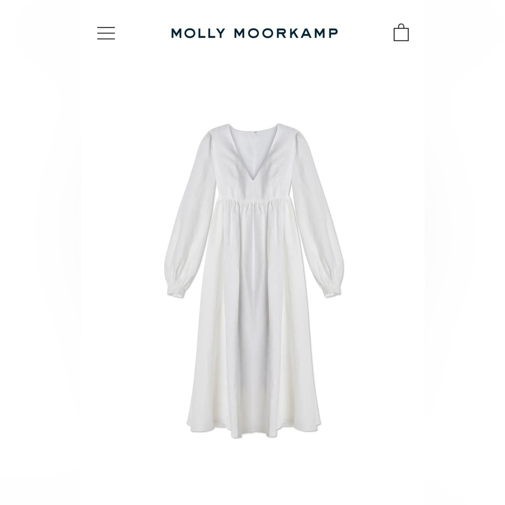 Molly Moorkamp Paola white linen dress size 10